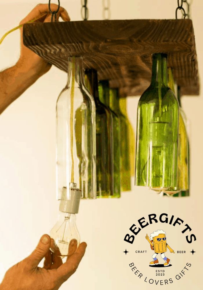 18 Homemade Beer Bottle Chandelier Ideas You Can DIY Easily3