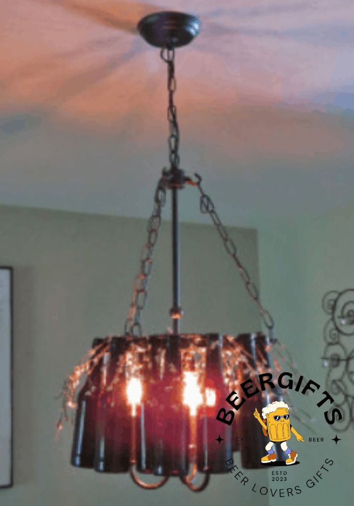 18 Homemade Beer Bottle Chandelier Ideas You Can DIY Easily7